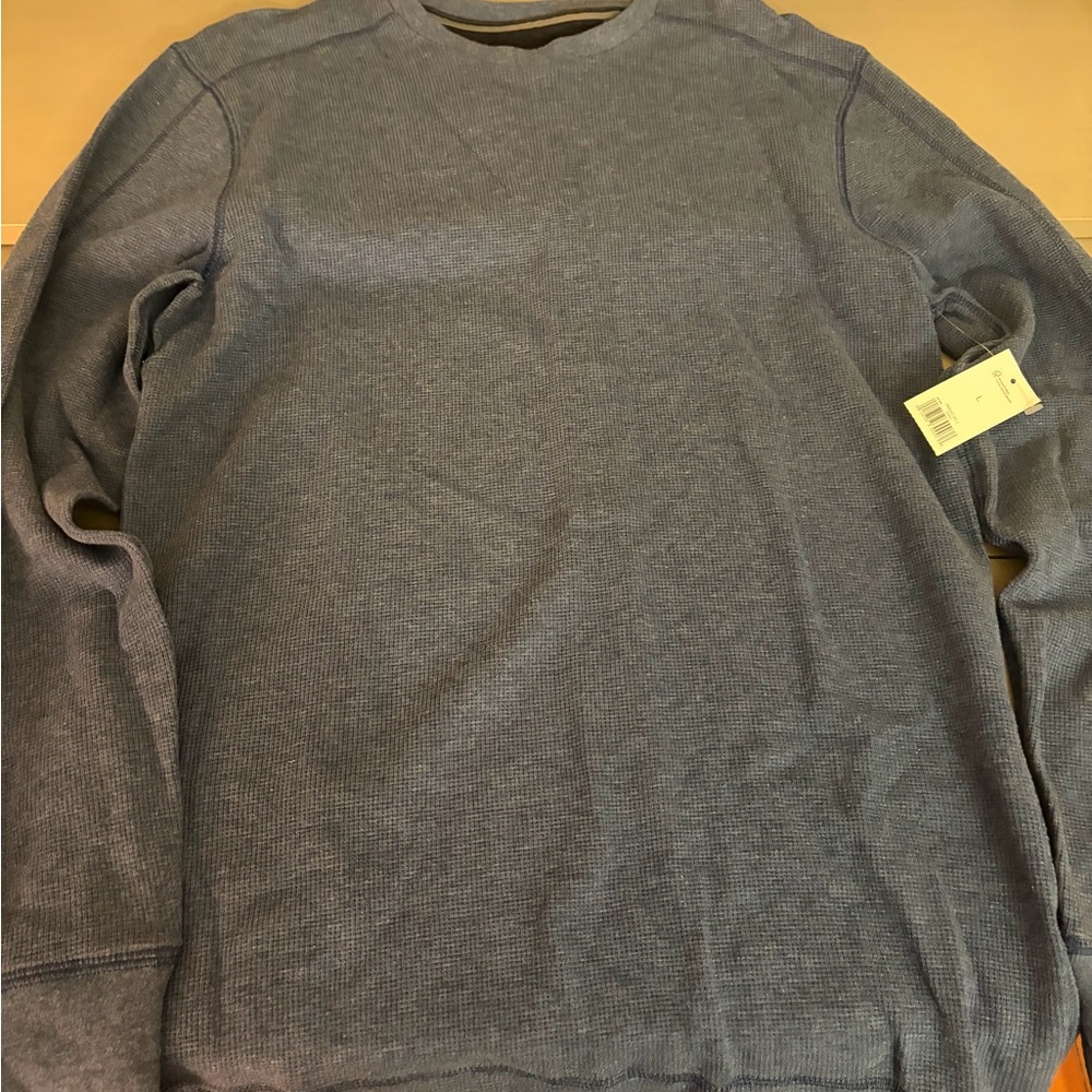 Banana Republic Men's Crewneck Waffle Knit Sweater - Charcoal Gray
